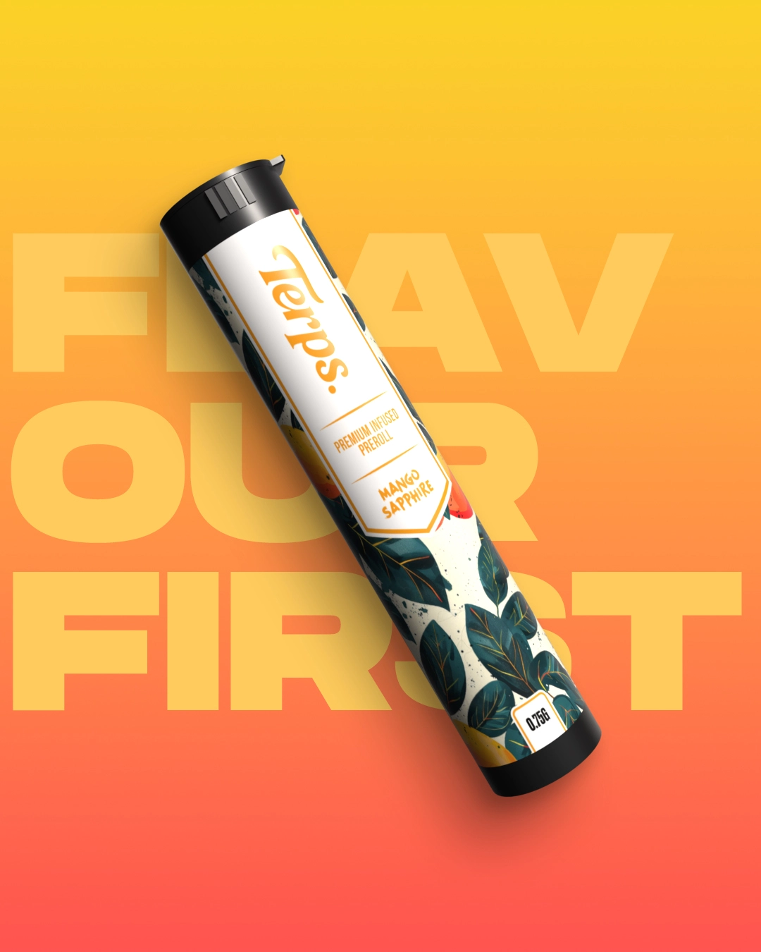 Terps Mango Sapphire premium infused pre-roll